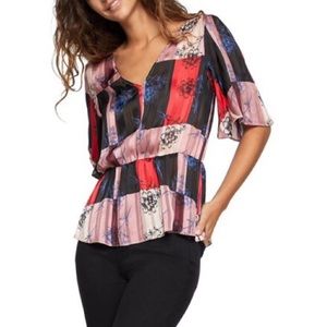 NWOT BCBGeneration Patchwork Blouse